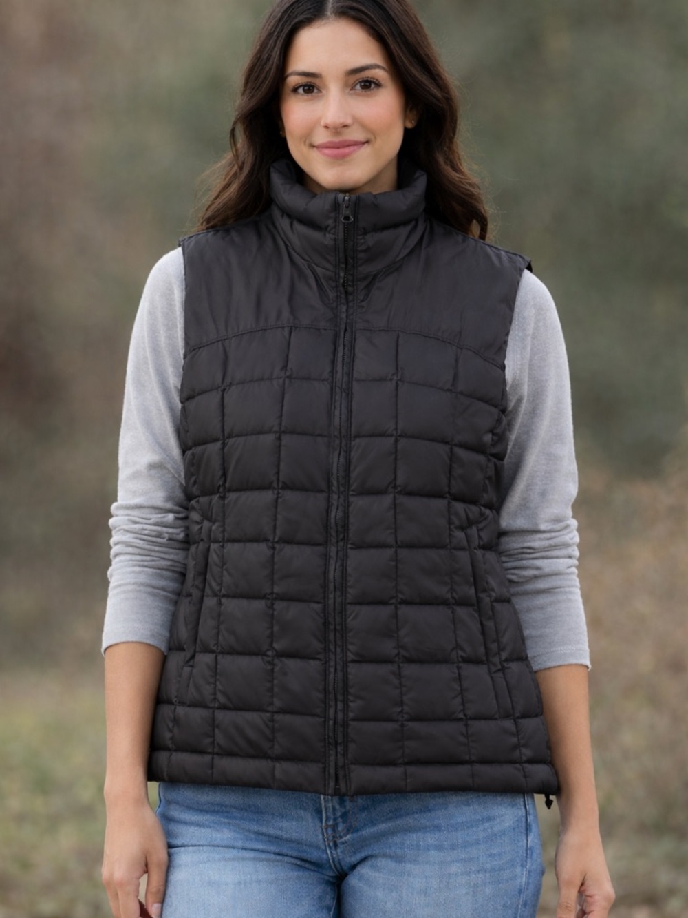 COLUMBIA Women's Black Comfort Pocketed Down Padded Vest